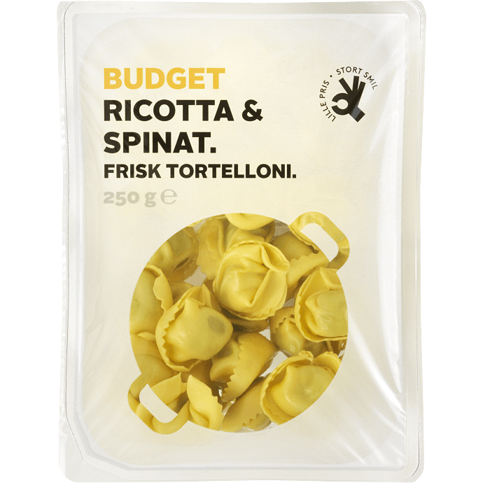 Tortelloni m. ricotta og spinat