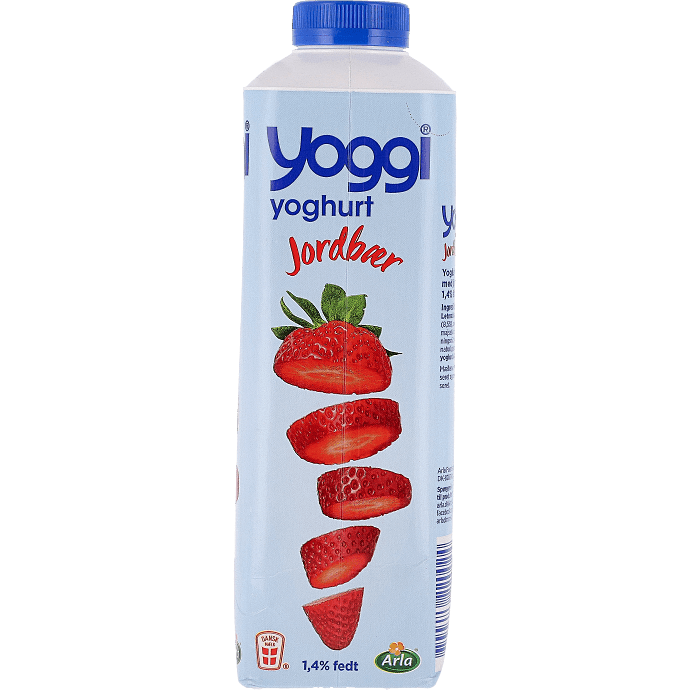 Yoghurt m. jordbær 1,4% fedt