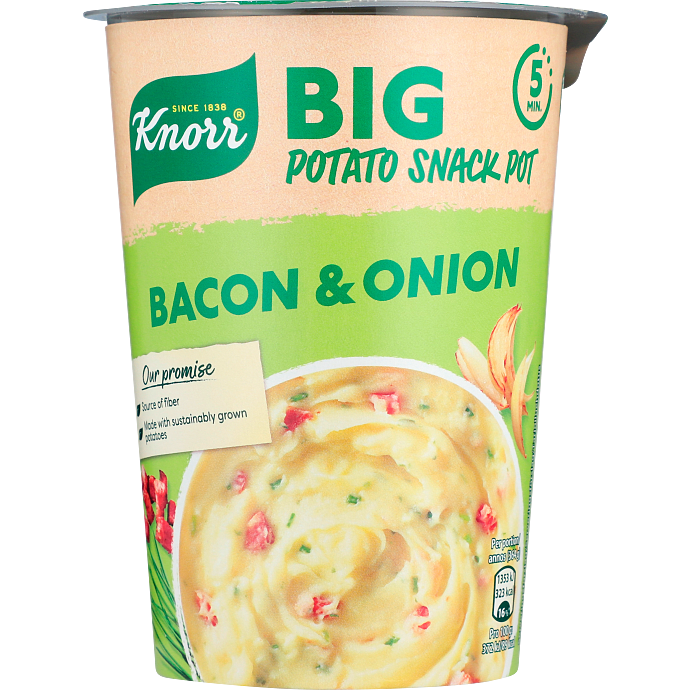 Kartoffelmos m. bacon og løg