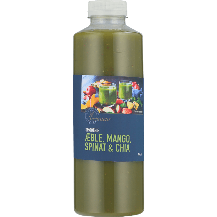 Smoothie m. æble, mango, spinat og chia
