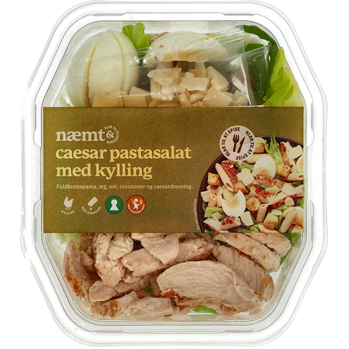 Måltidssalat Caesar m. kylling, ost, æg og croutoner