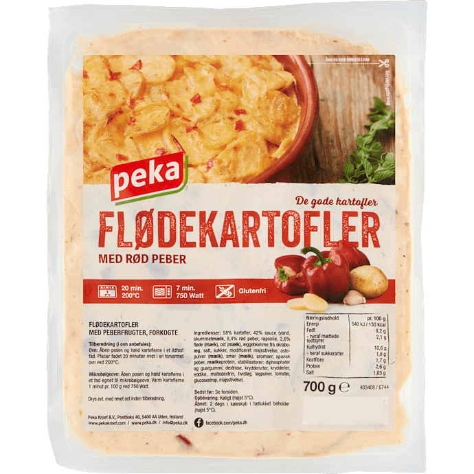 Flødekartofler m. rød peber