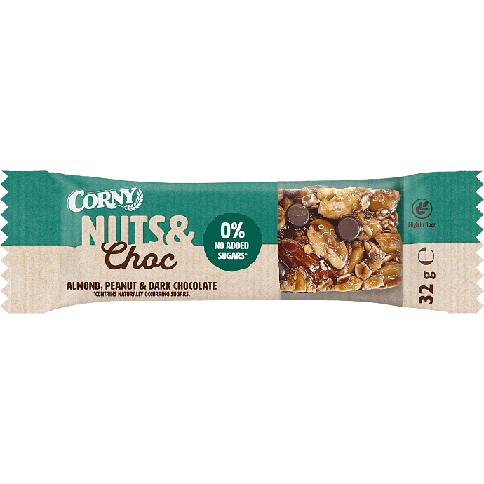 Nøddebar m. mørk chokolade