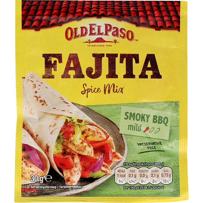 Fajita krydderiblanding m. røget barbecue mild