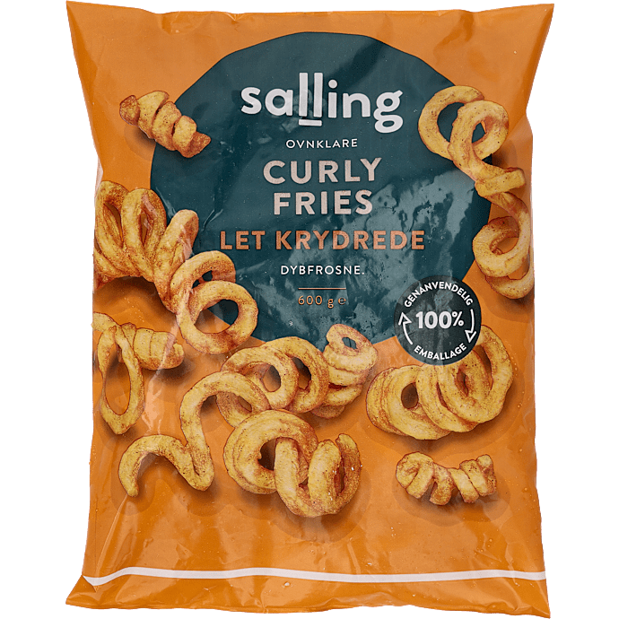 Curly fries krydret