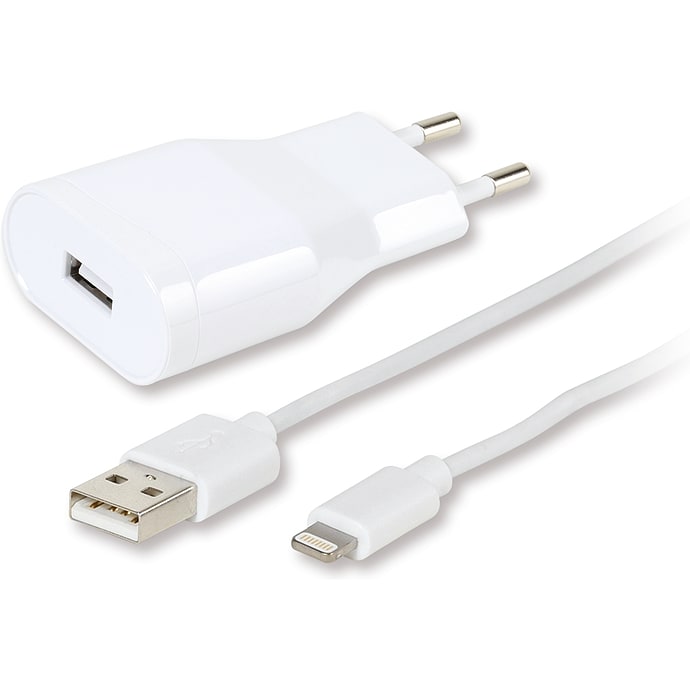 Vivanco Lightning-hjemme- og kabel 2.4 A - hvid