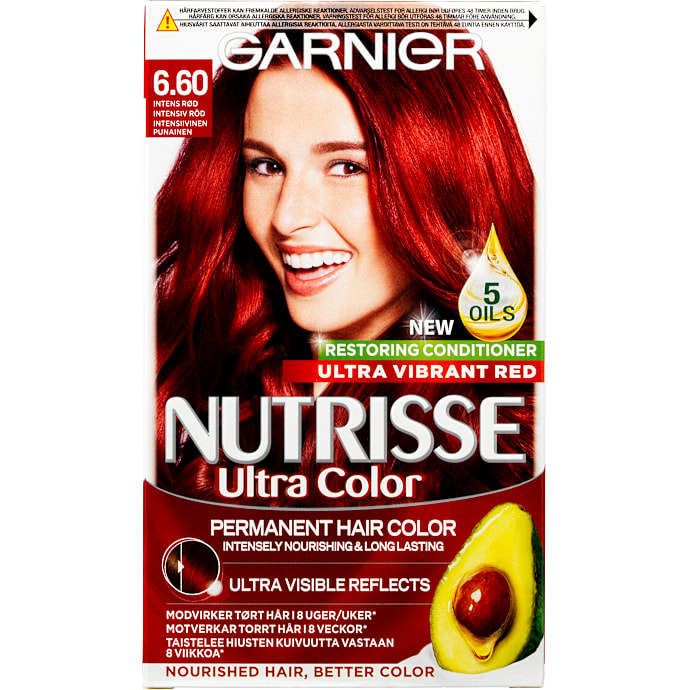 Intense permanent hårfarve 6.60 Intense Red m. olier