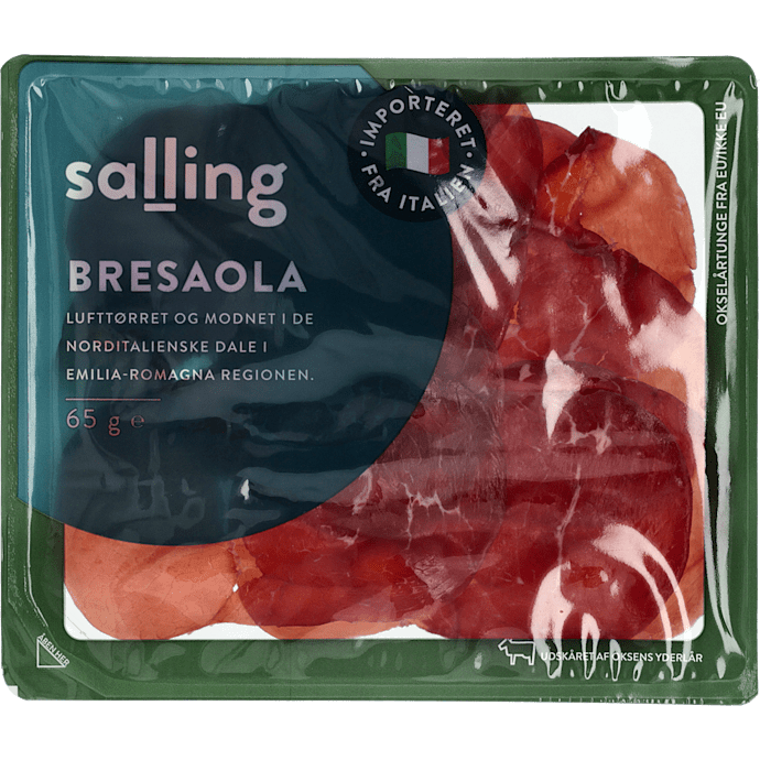 Lufttørret italiensk bresaola i skiver