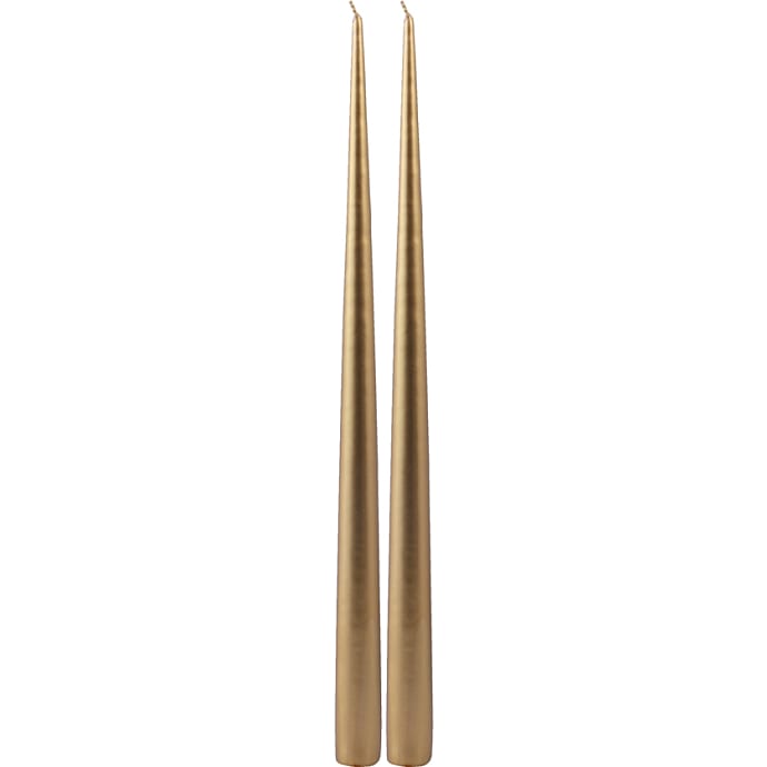 Windsor hånddyppede lys med lak H: 39 cm 2-pak - guld