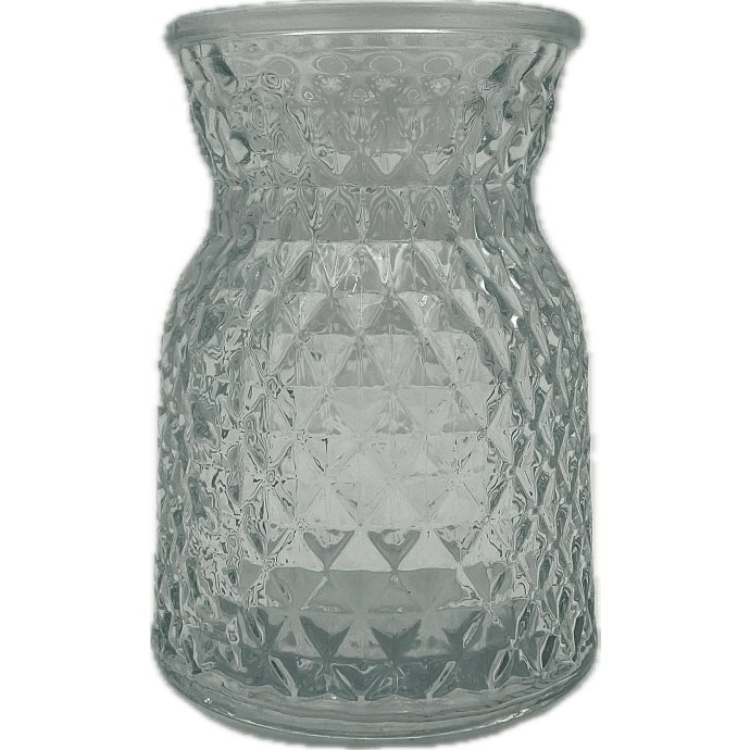 Vase med mønster 7,5 x 10,5 cm - klar