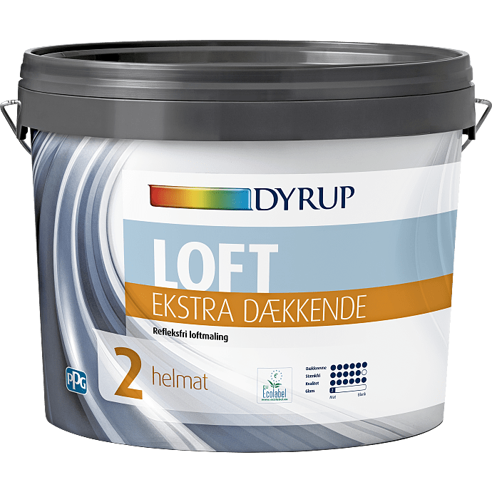 Dyrup loftmaling Ekstra dækkende 4,5 liter - hvid