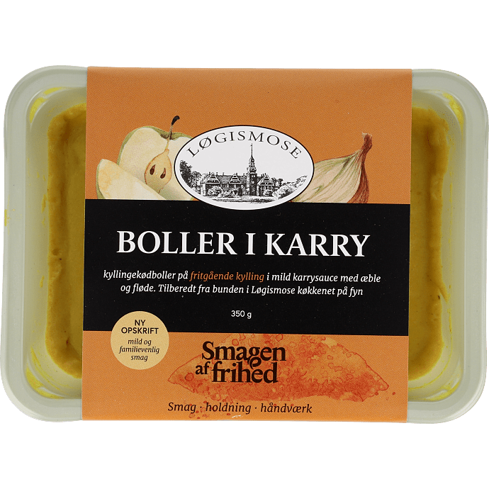 Boller i karry m. kylling og æble