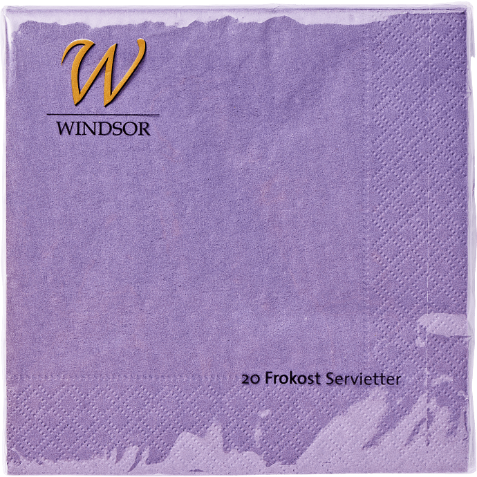 Windsor ensfarvede servietter 33x33 cm 20-pak - lys lilla