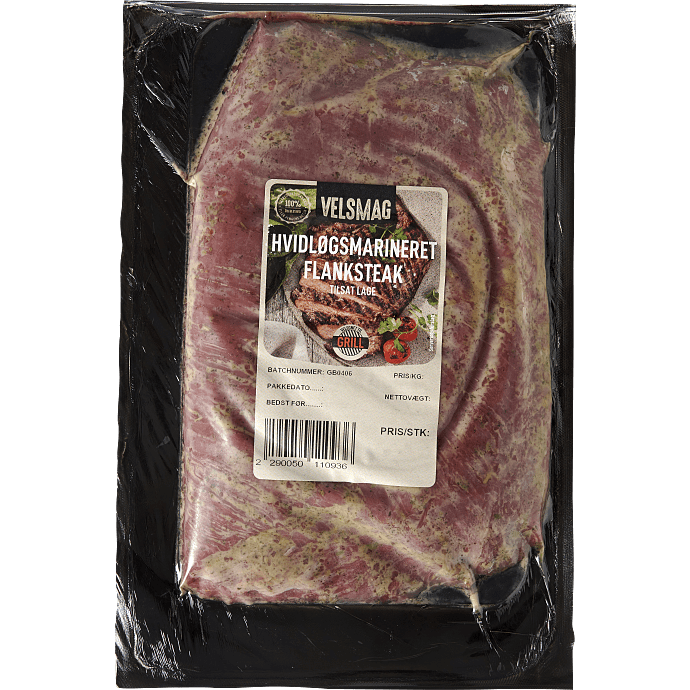 Flanksteak m. hvidløgsmarinade
