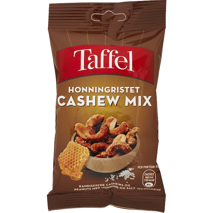 Honningristede cashewnødder og ristede peanuts