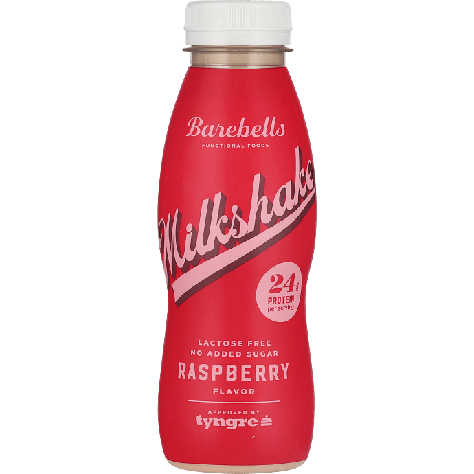 Proteinmilkshake m. hindbærsmag u. tilsat sukker