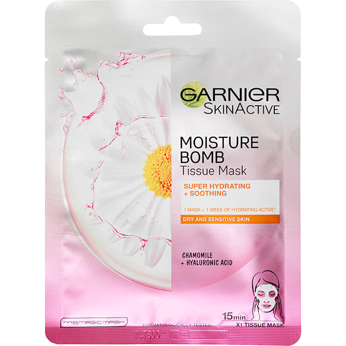 Moisture Bomb ansigtsmaske m. kamille og hyaluronsyre tør og sensitiv hud