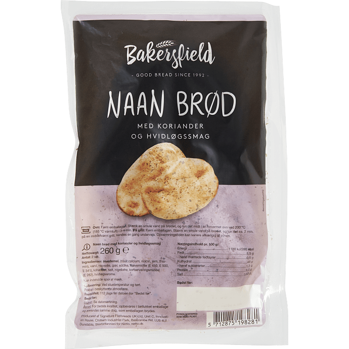 Naanbrød m. hvidløg og koriander