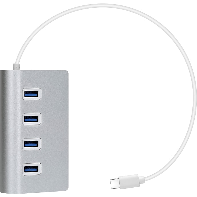USB-C hub til USB-A 3.0 - sølv