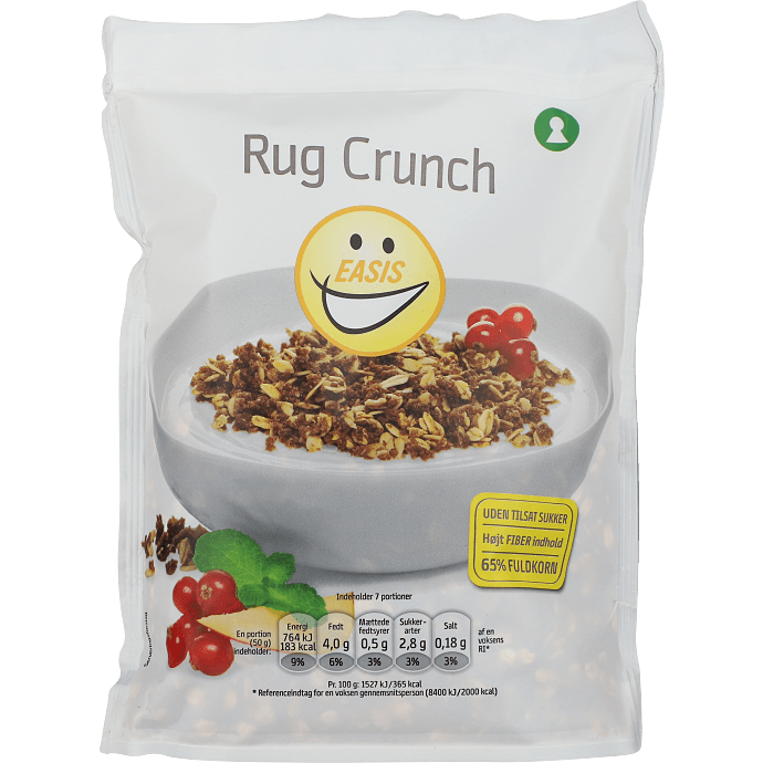 Rug crunch u. tilsat sukker