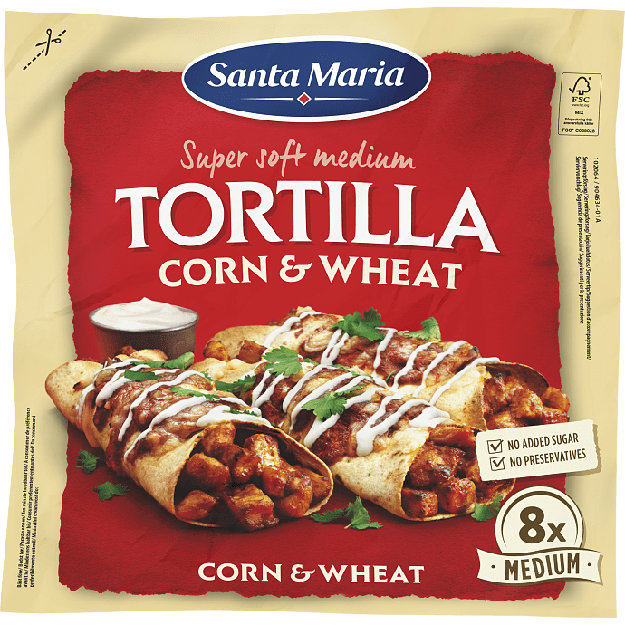 Tortillas m. majskerner