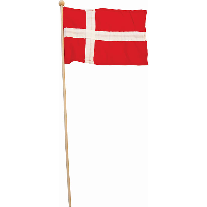 Salling stofflag med træpind - Dannebrog