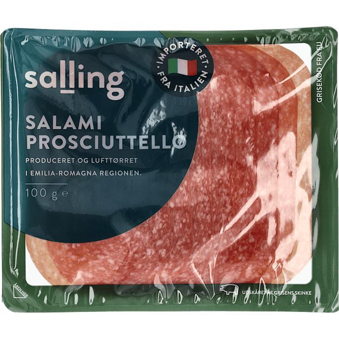 Lufttørret italiensk salami i skiver