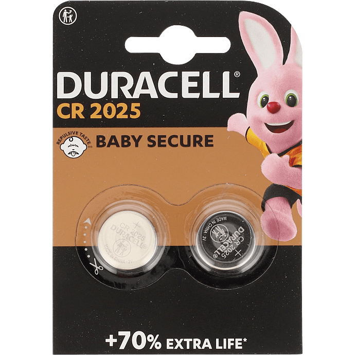 Duracell knapcelle CR2025 batterier 2-pak