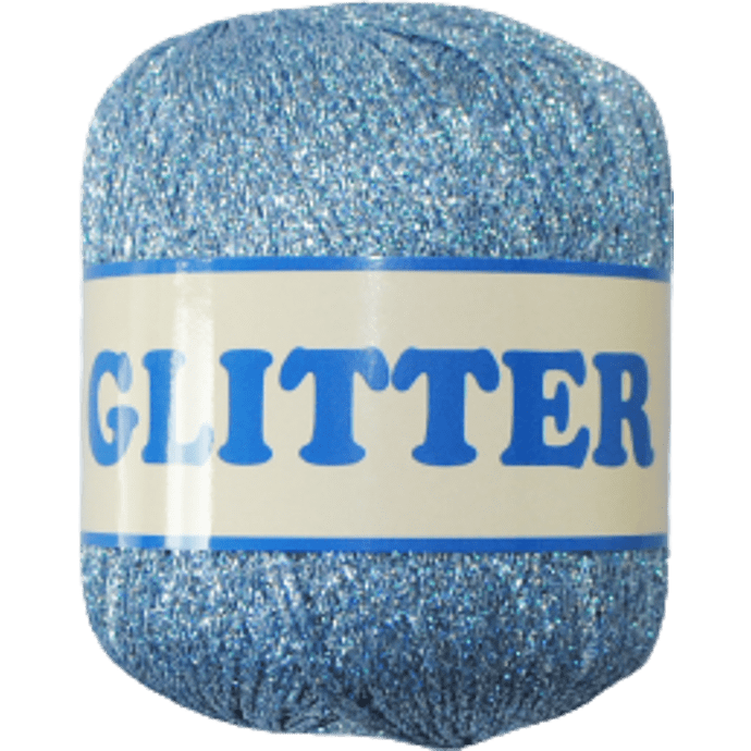 Lurex Glitter garn 25g 160m - Lysblå 14