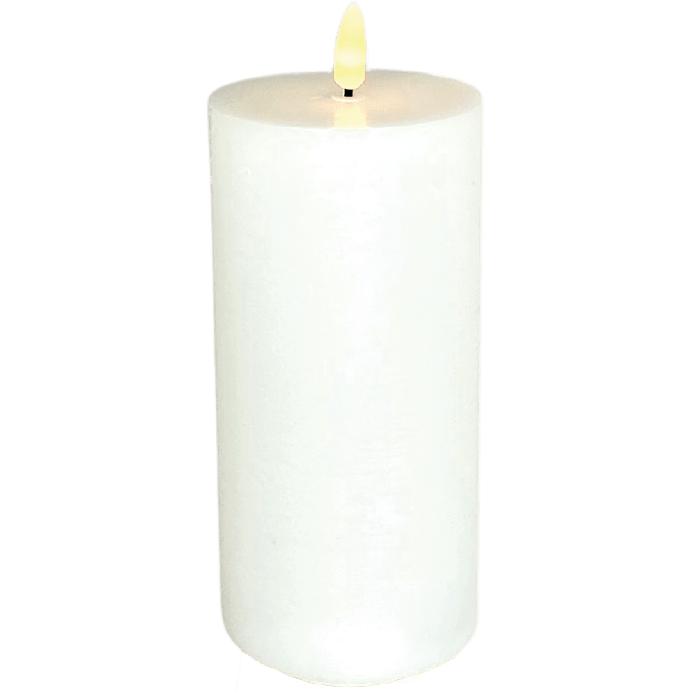 LED lys Real flame Ø7,5x15 cm - hvid