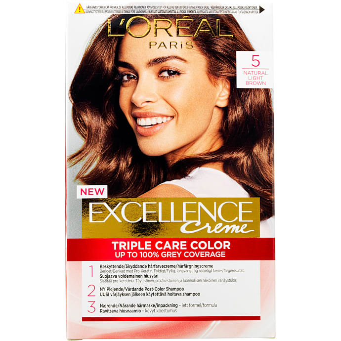Triple Care Color permanent hårfarve 5 Natural Light Brown