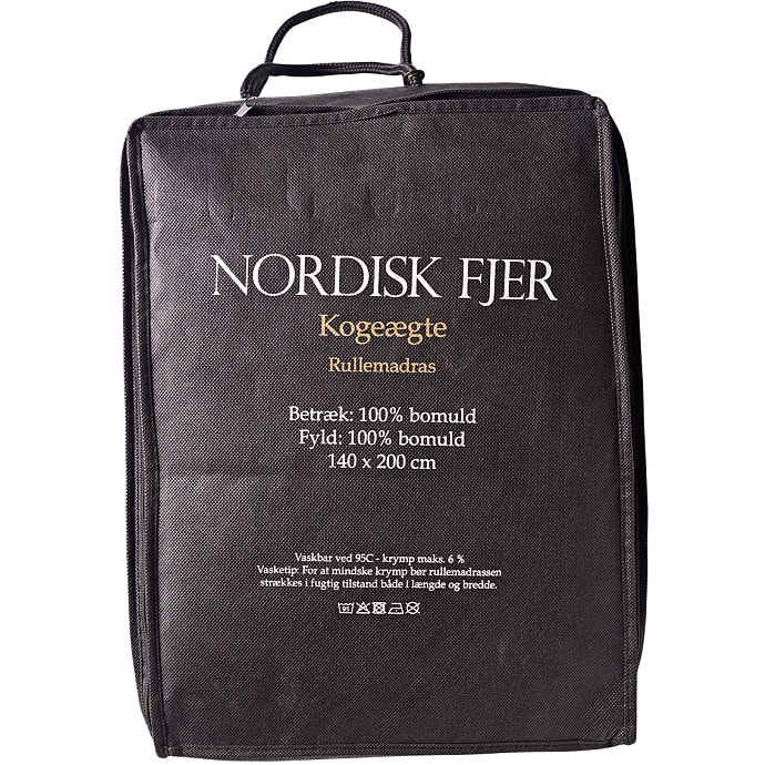 Nordisk Fjer kogeægte rullemadras - 140x200 cm