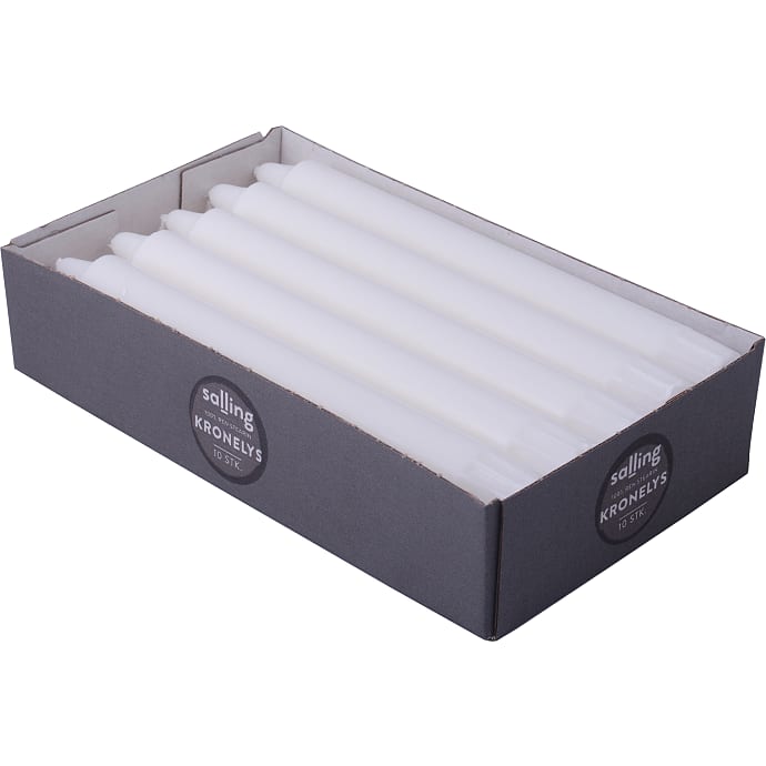 Salling kronelys 2,2x20 cm 10-pak - hvid