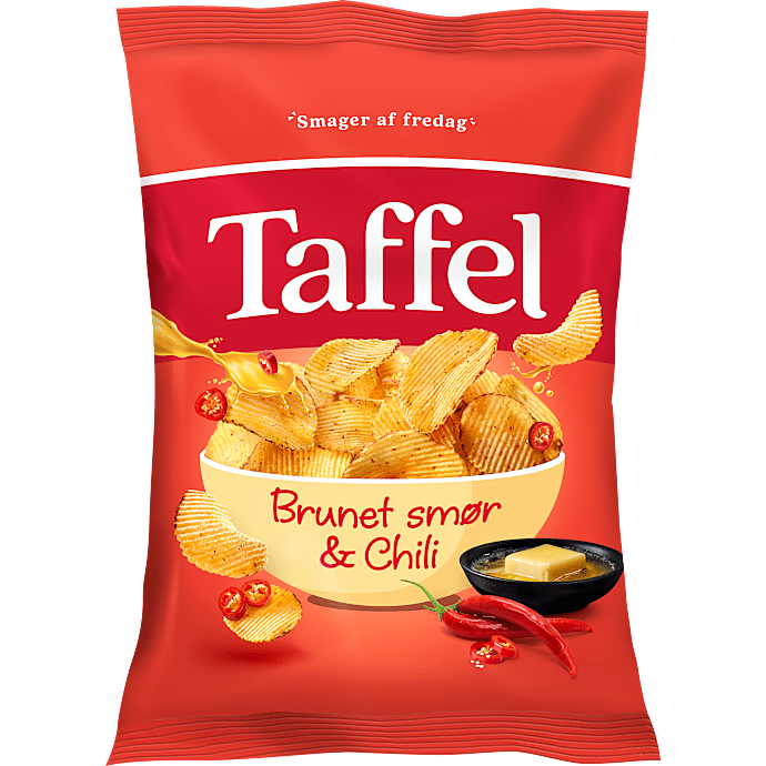 Chips m. brunet smør og chili