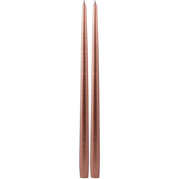 Windsor hånddyppede lys med lak H: 39 cm 2-pak - kobber