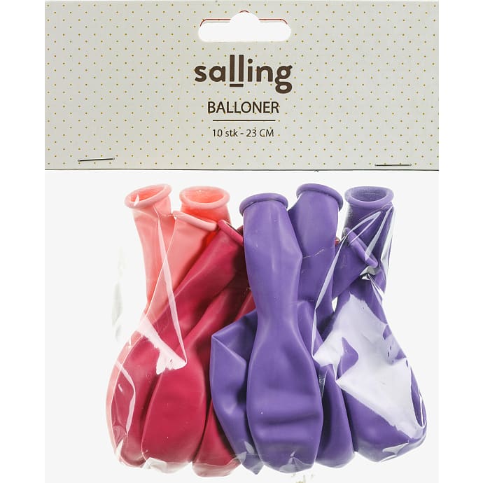 Salling latexballoner Ø:23 cm 10-pak - Rosa