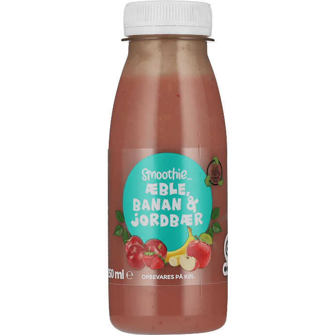 Smoothie m. æble, banan og jordbær