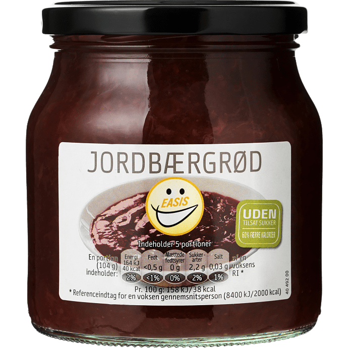 Jordbærgrød u. tilsat sukker