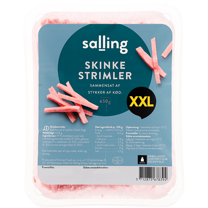 Skinke i strimler