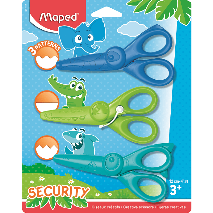 Maped mønstersaks 12cm 3-pak