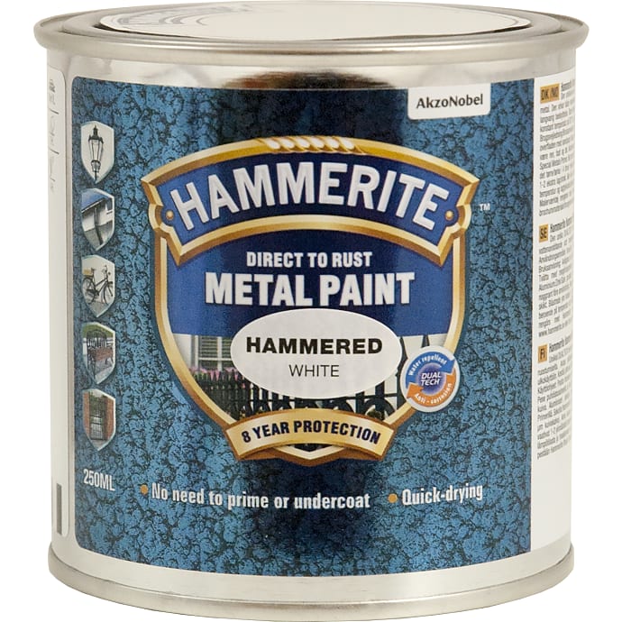 Hammerite hammer metalmaling 250 ml - hvid