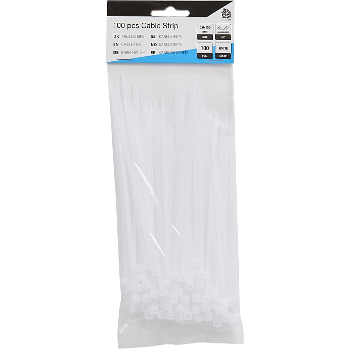 HomeFixer strips 100 stk - hvid