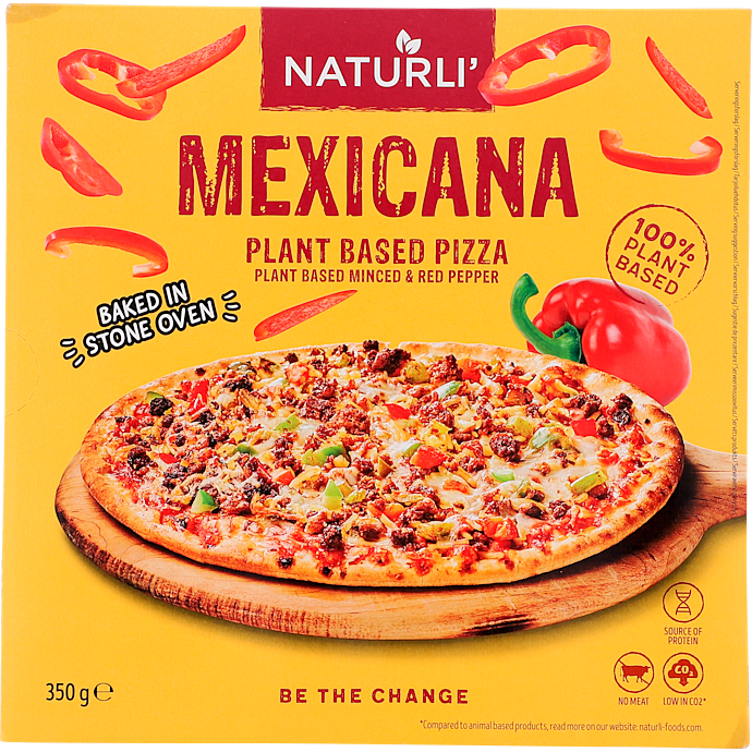Pizza m. peberfrugt vegansk