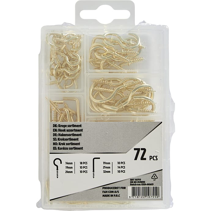Sortimentskasse 72 stk. assorteret kroge
