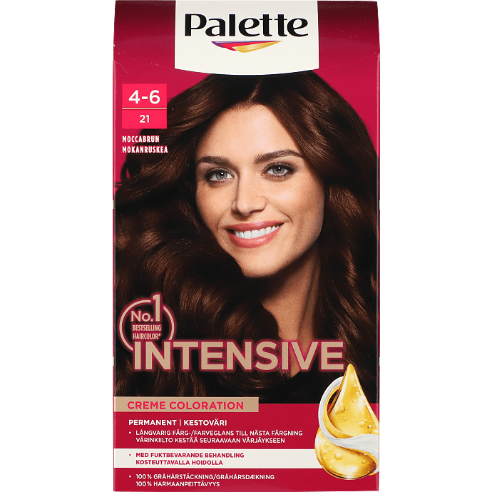 Permanent hårfarve 4-6 Mocca Brown m. olier