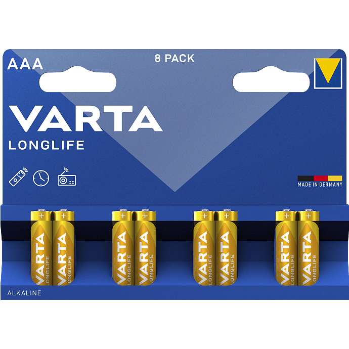 Varta Longlife AAA batterier 8-pak