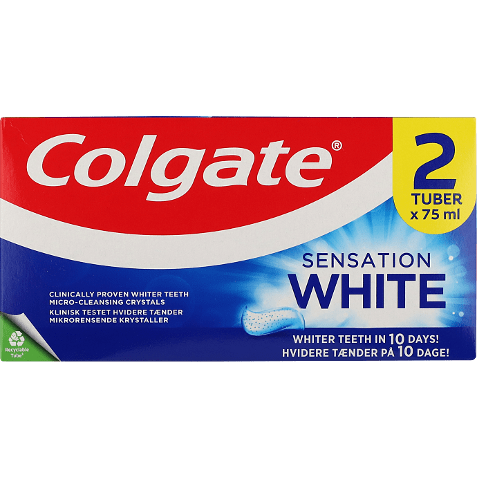 Tandpasta m. whitening effekt