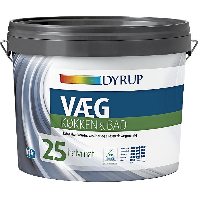 Dyrup vægmaling køkken & bad 4,5 liter - Hvid