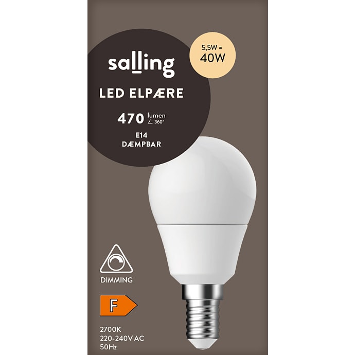 Salling LED kronepære 5,5W - dæmpbar