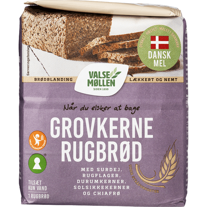 Grovkernerugbrød m. surdej, rugflager, durumkerner, solsikkekerner og chiafrø